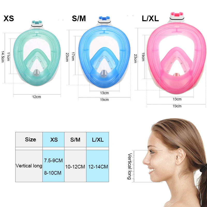 Masque de Plongée Intégral Anti-buée XIAOTREE – Snorkeling Adultes & Enfants – CLEVI Paris