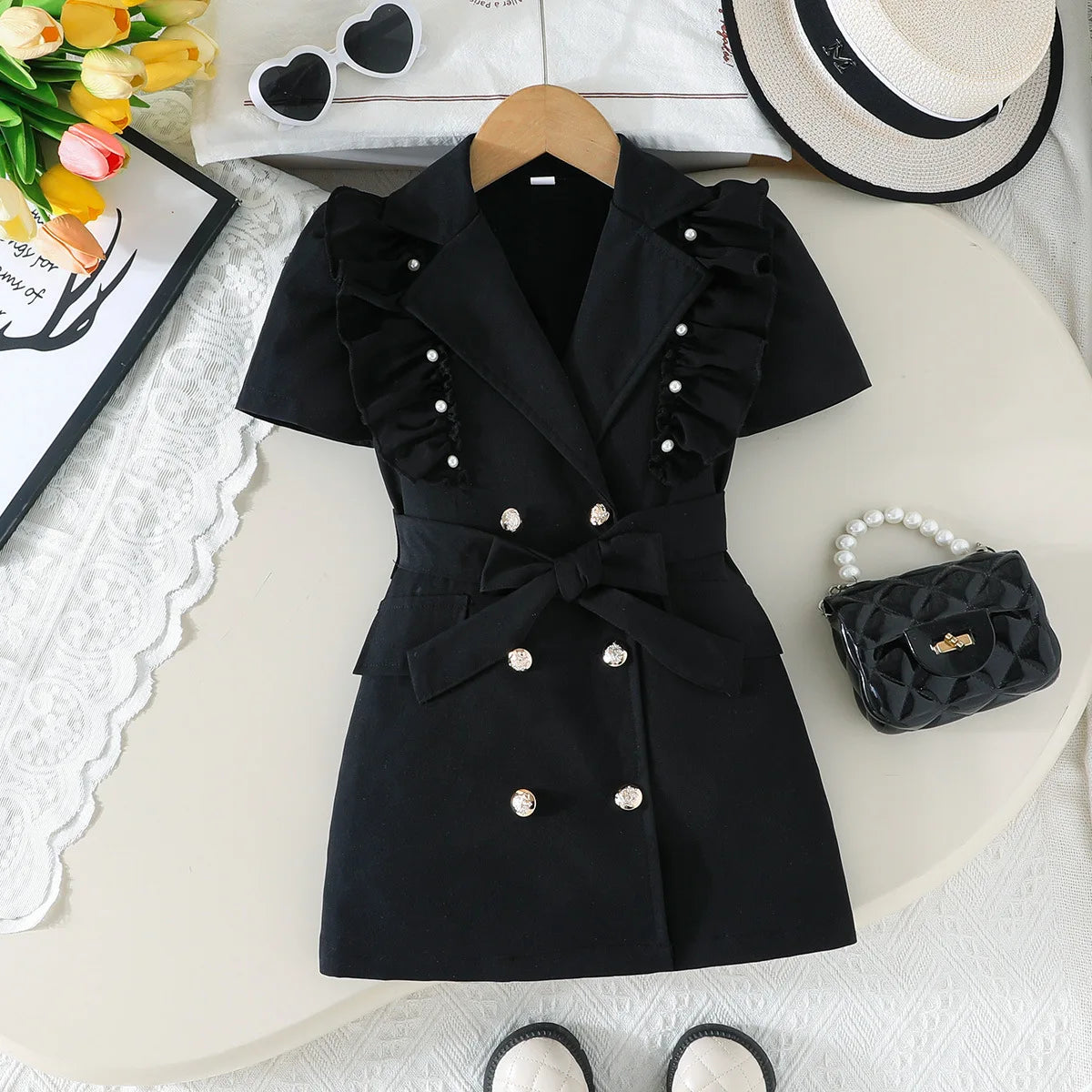 Robe blazer fille à revers – CLEVI Paris