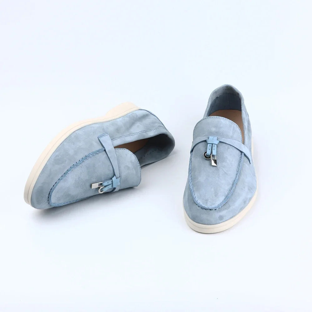 Chaussures plates femme à détails cousus – CLEVI Paris