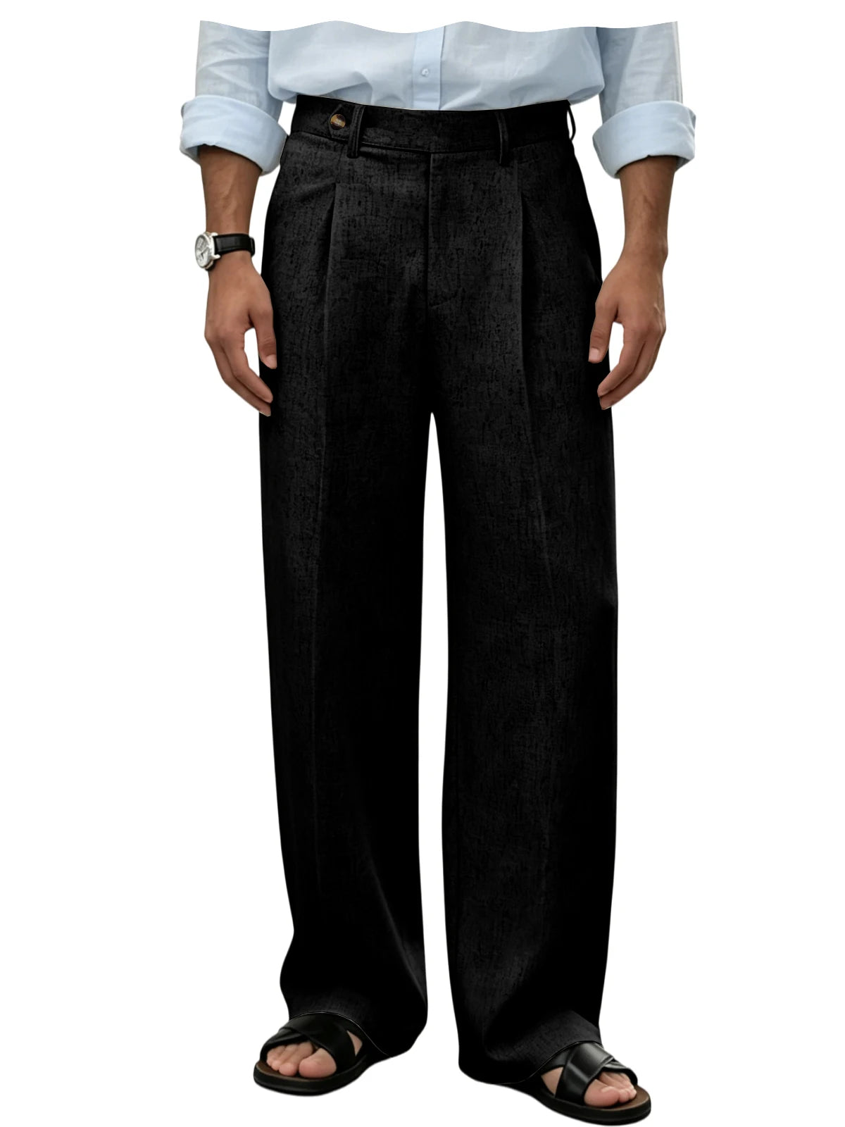 Pantalon homme en lin coupe ample – CLEVI Paris