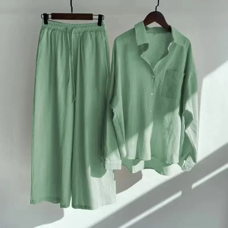 Ensemble 2 pièces femme en coton et lin – CLEVI Paris