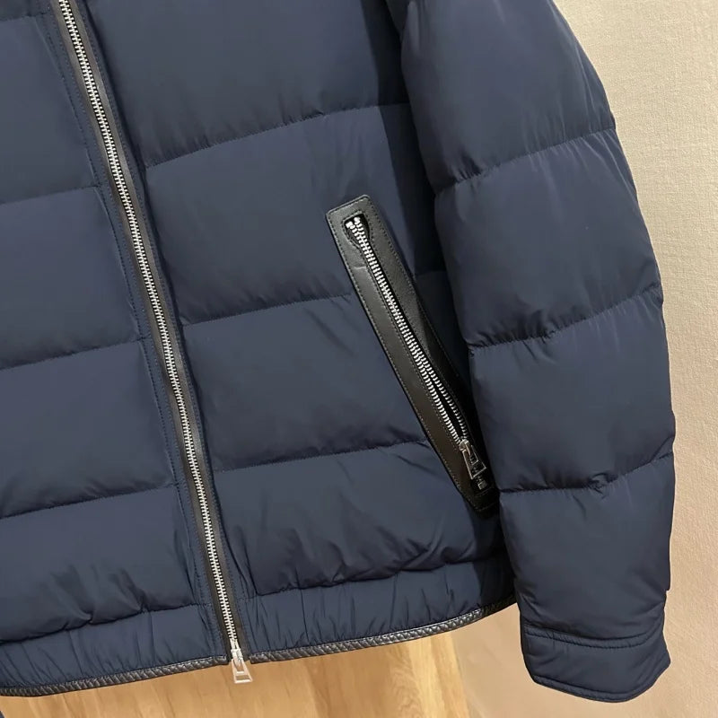 Veste homme à capuche bleu marine – CLEVI Paris