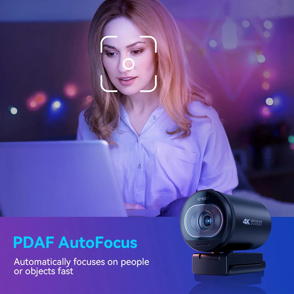 Webcam EMEET S600 4K 60fps Autofocus Double Micro – CLEVI Paris
