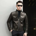 Veste homme en cuir noir coupe ajustée – CLEVI Paris