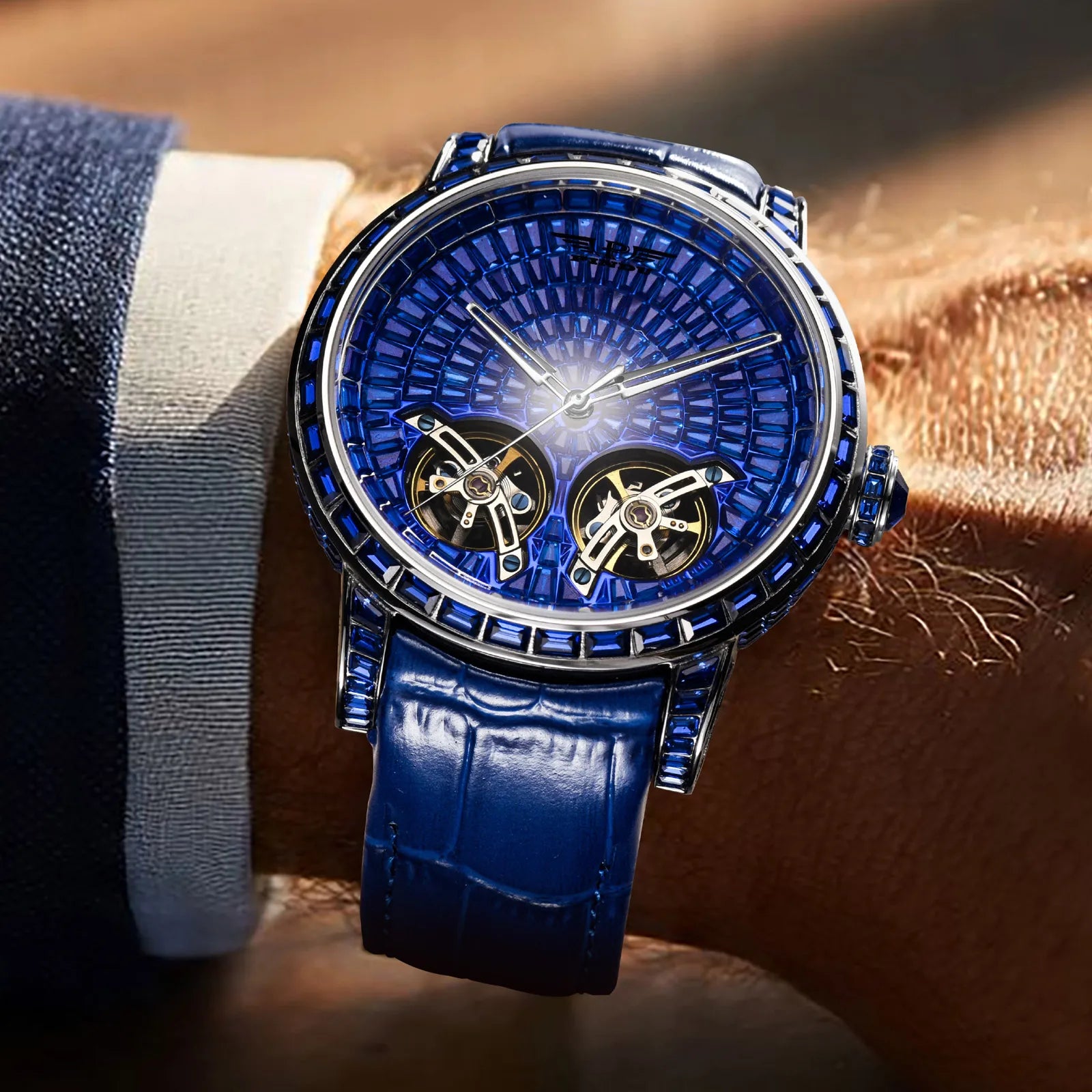 Montre Homme Double Tourbillon Serti Diamants Pindu PD6656 – CLEVI Paris