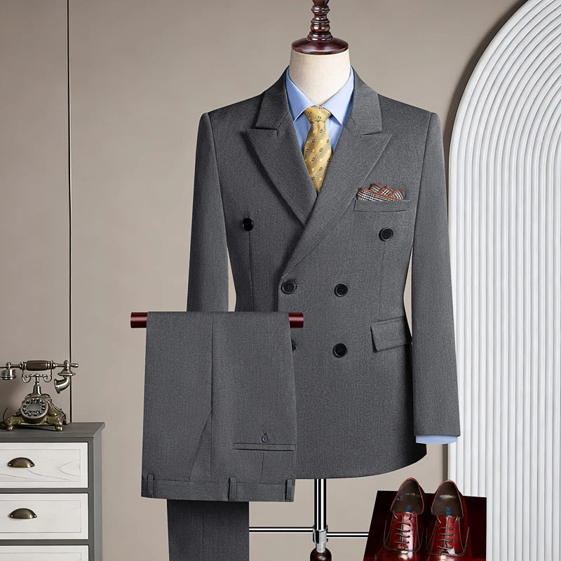 Smoking homme croisé bleu marine – CLEVI Paris