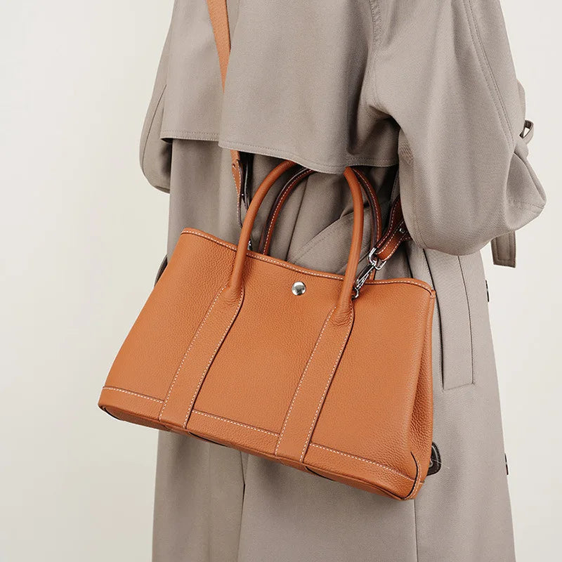 Sac Cabas Cuir Véritable Multi-Poches Femme – CLEVI Paris