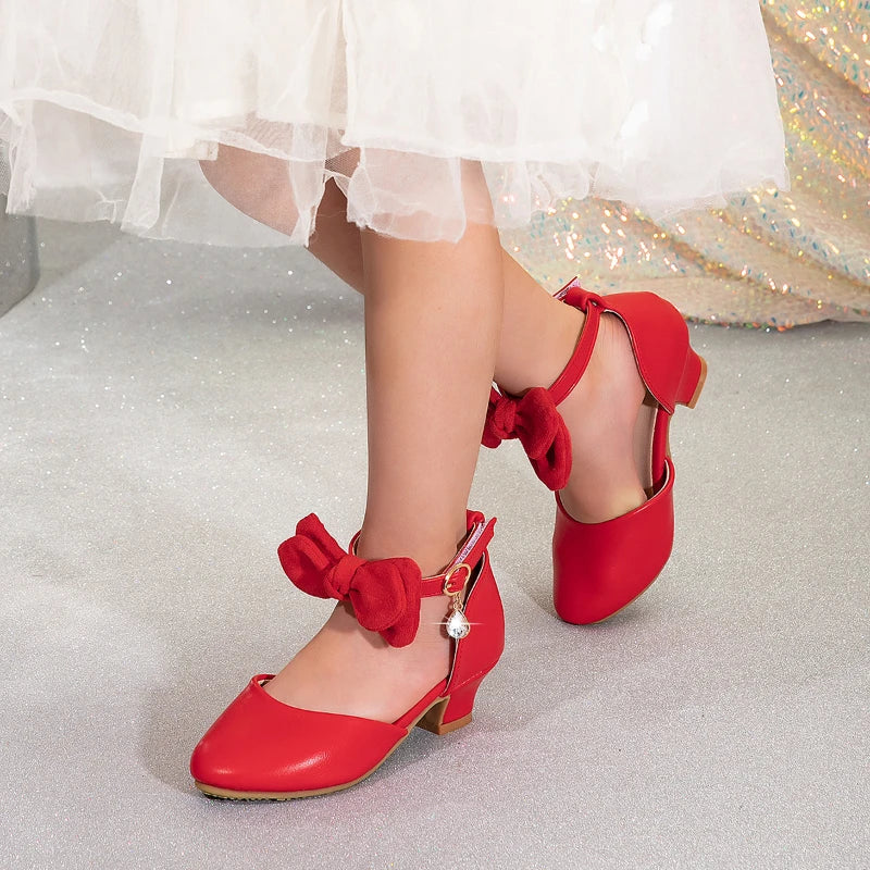 Sandales enfant à talon et nœud – CLEVI Paris