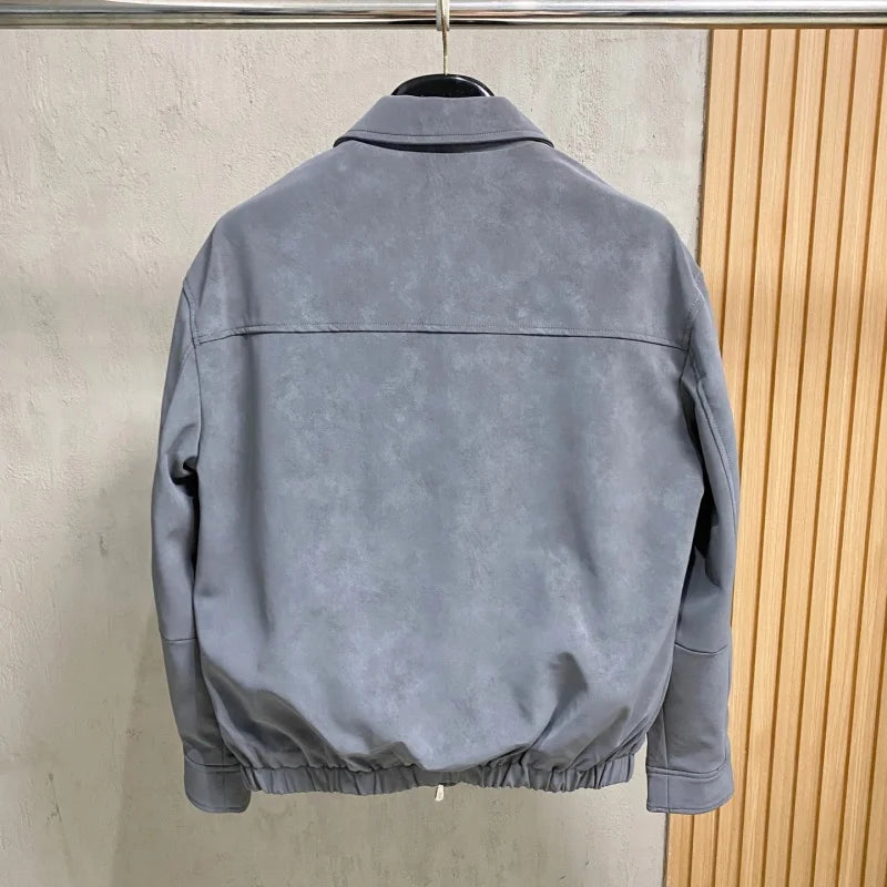 Veste homme effet daim à revers – CLEVI Paris