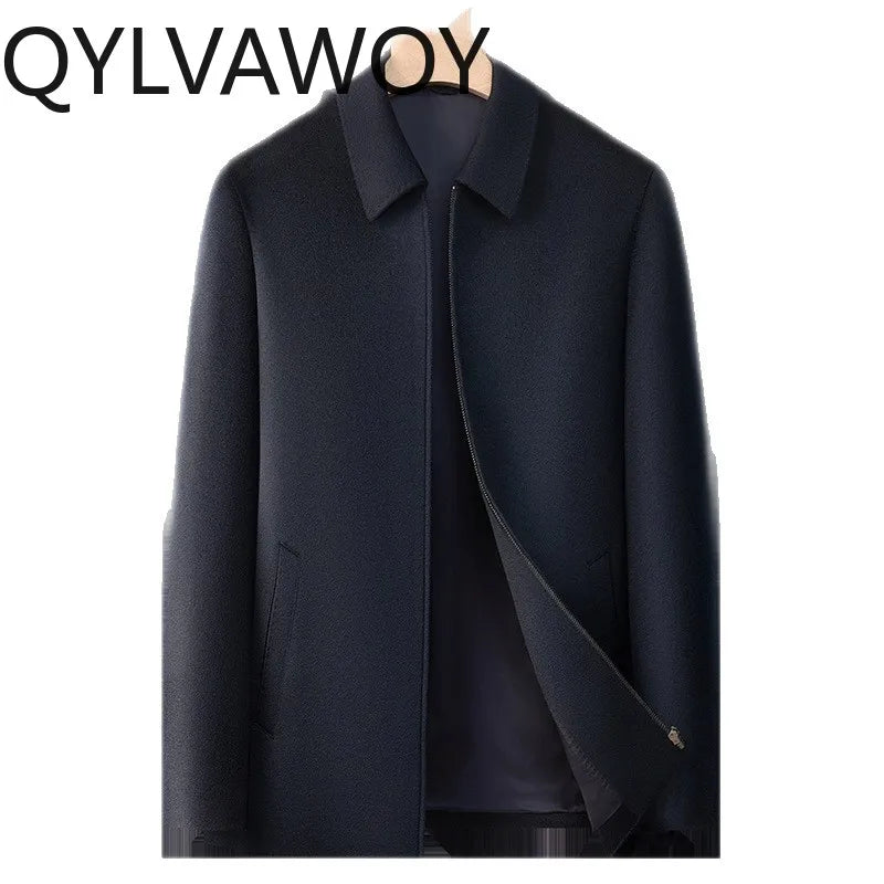 Veste homme en cachemire bleu marine zippée – CLEVI Paris