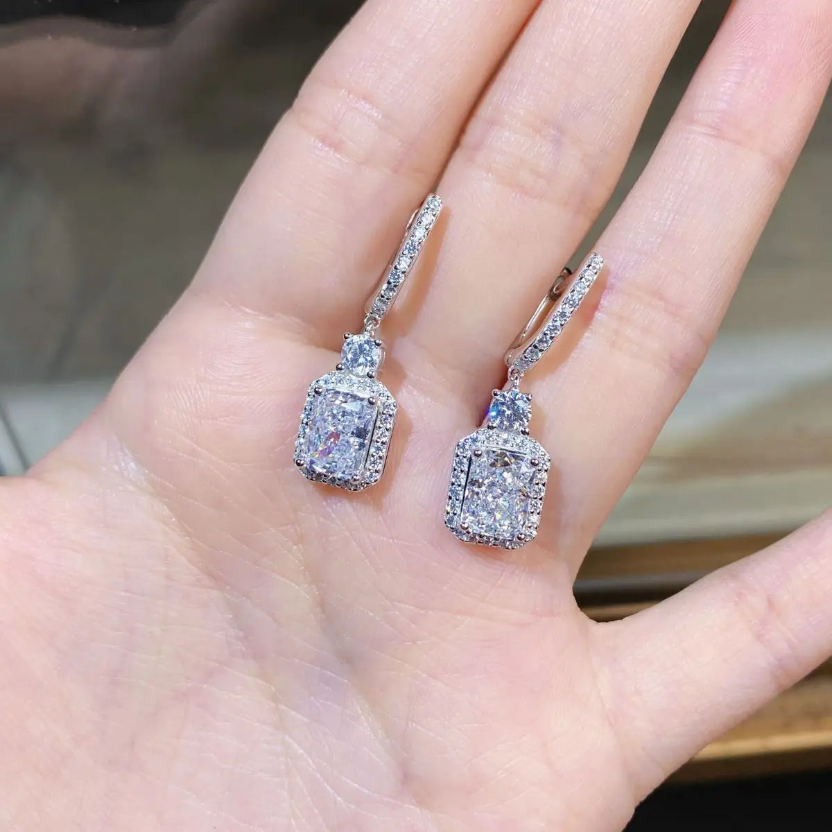 Boucles d'Oreilles Clous Diamant PT950 Ice Flower – CLEVI Paris