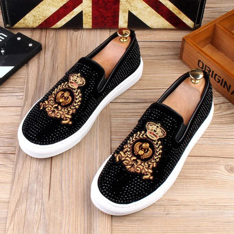Sneakers Homme Broderies & Strass Casual – CLEVI Paris
