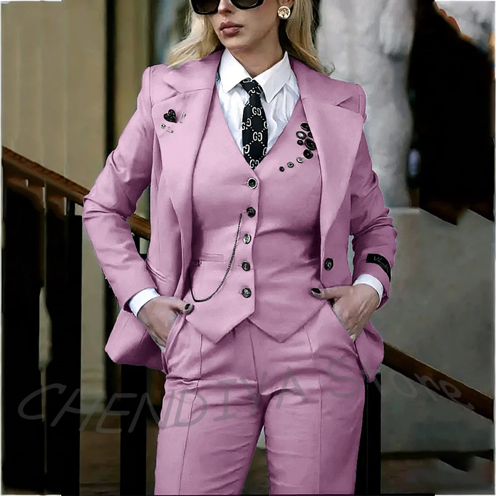 Tailleur pantalon femme à col châle – CLEVI Paris