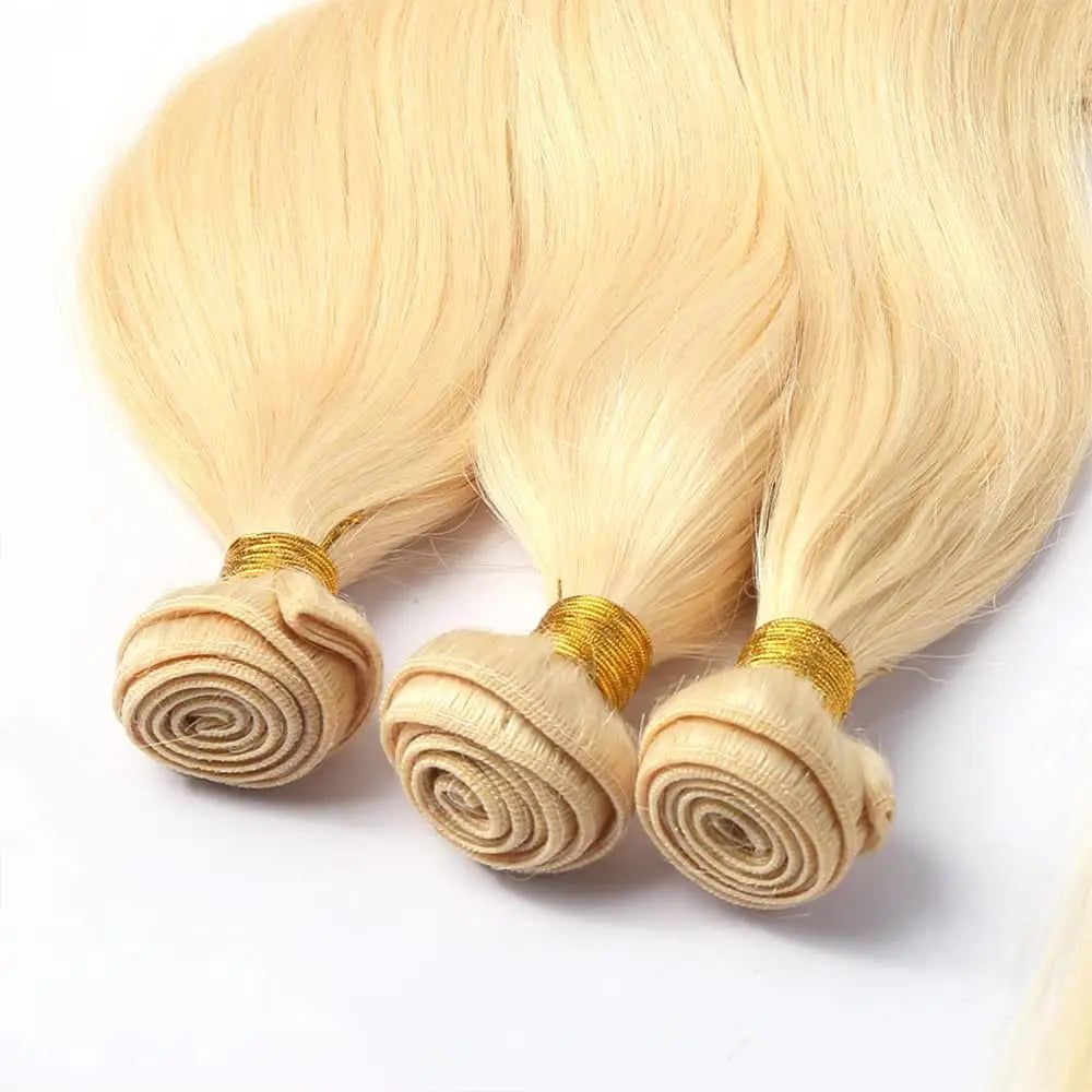 Bundles Cheveux Humains Lisses Blonde Miel 613 Très Longues TAHIKIE – CLEVI Paris