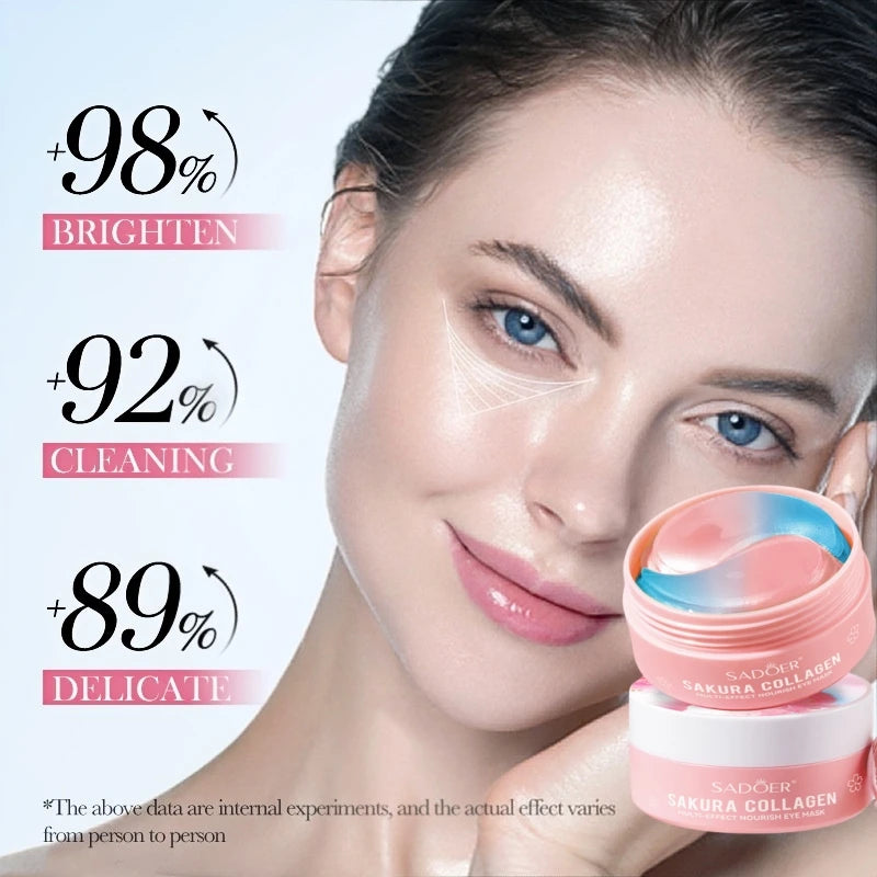 Masque Yeux Collagène Sakura 60 Pcs Hydratant & Liftant – CLEVI Paris
