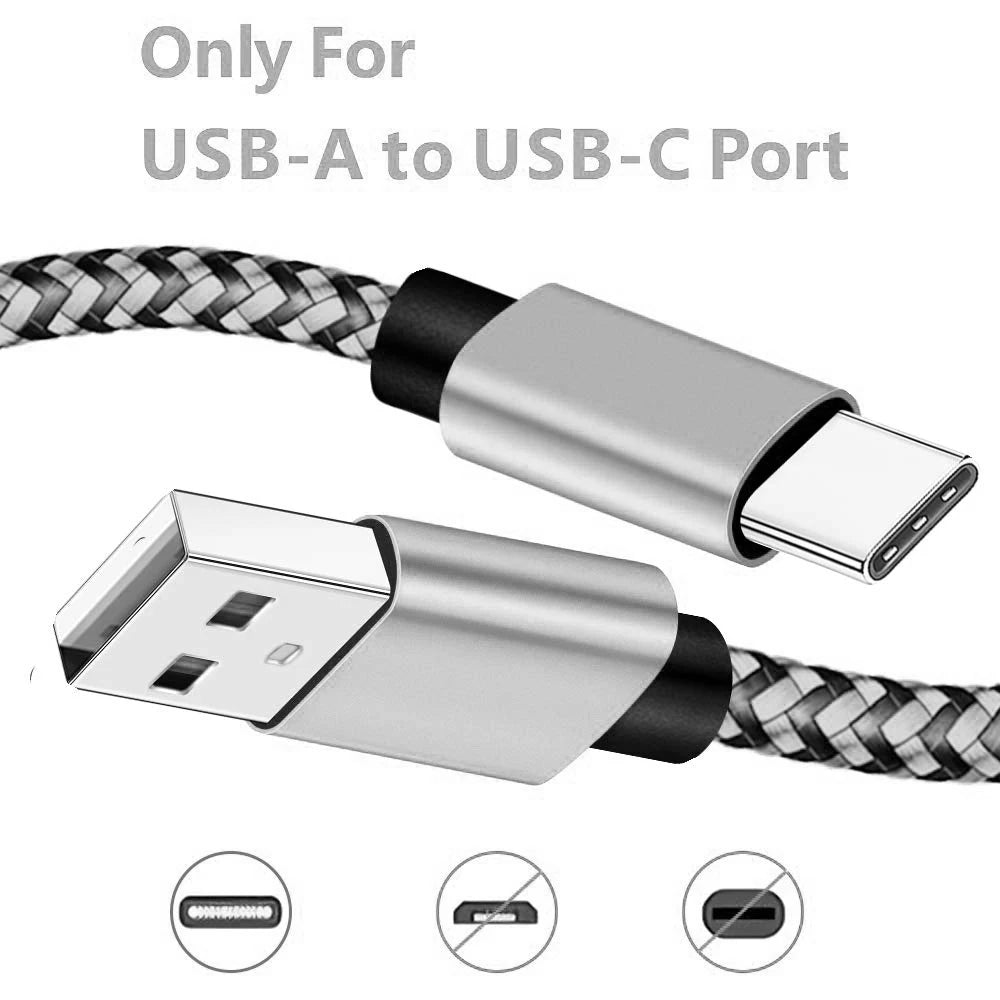 Câble USB-C Nylon Tressé 2,4A Charge Rapide 1m 2m 3m – CLEVI Paris