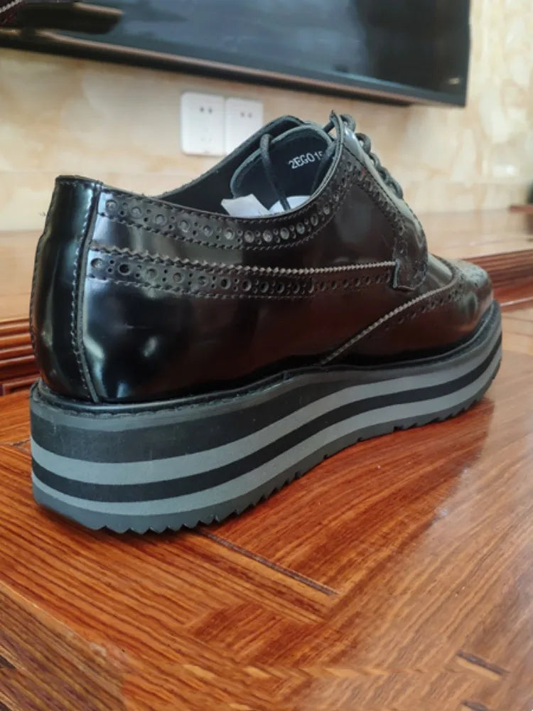 Brogues Homme Cuir Véritable Semelle Épaisse – CLEVI Paris