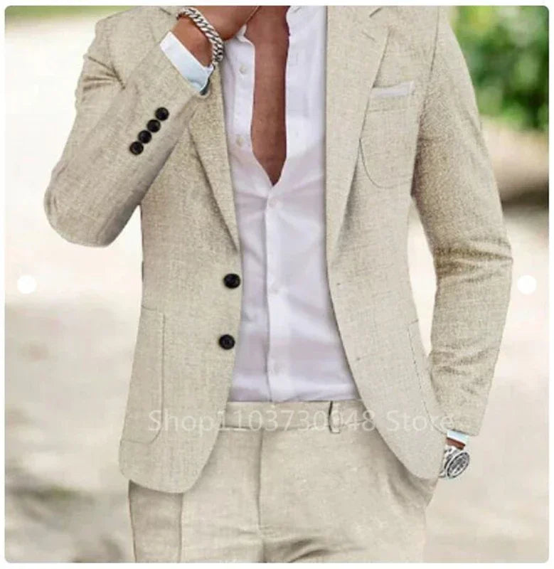 Costume Homme Lin Été 2 Pièces – CLEVI Paris