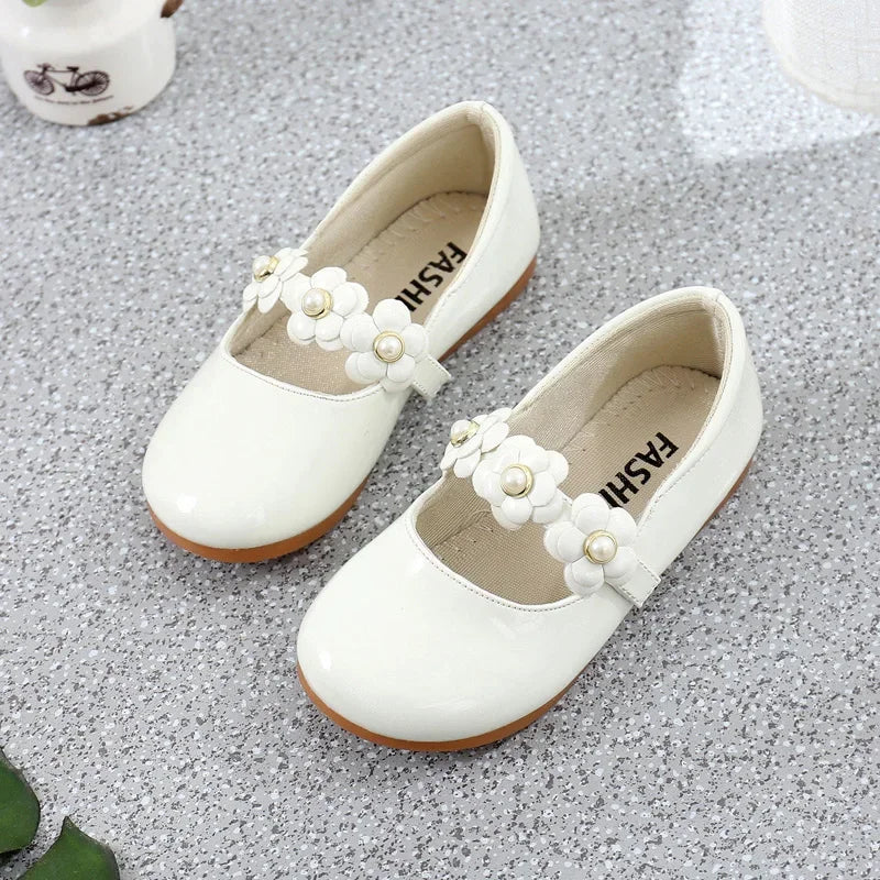 Chaussures plates fille à fleurs – CLEVI Paris