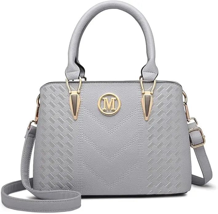 Sac À Main Femme Cuir PU Motif Litchi Logo M Doré – CLEVI Paris