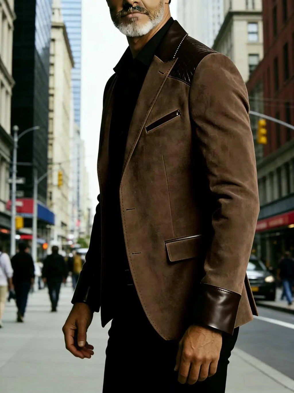 Blazer homme ajusté à détails crocodile – CLEVI Paris