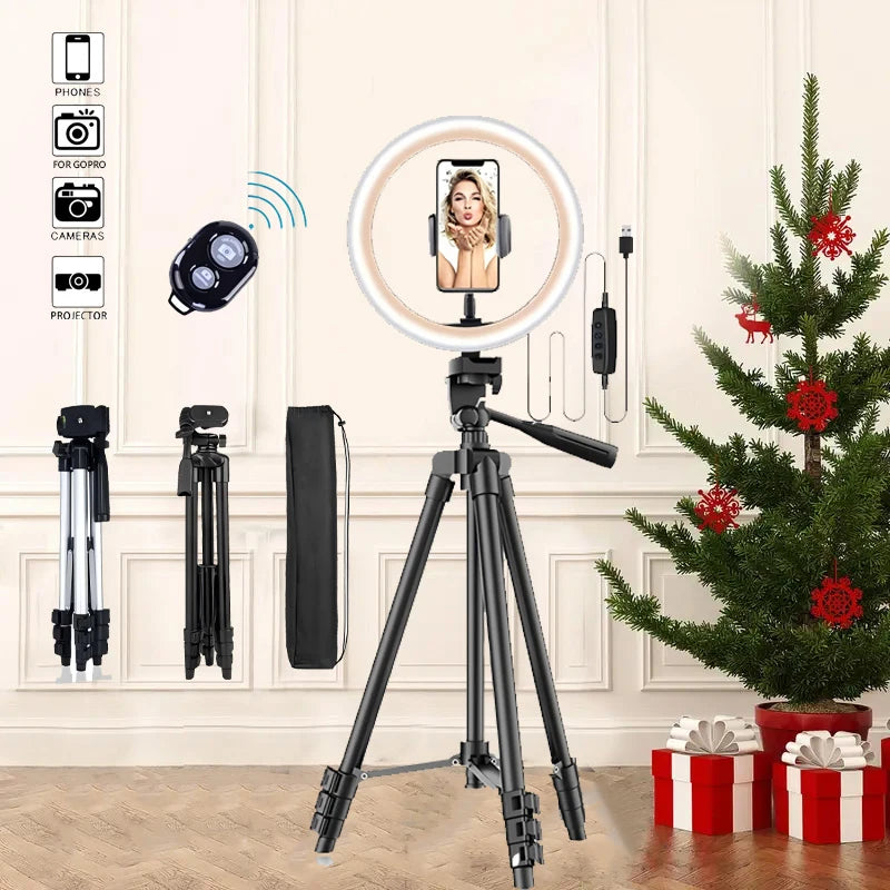 Anneau lumineux BTFOOR 26 cm avec trépied – CLEVI Paris
