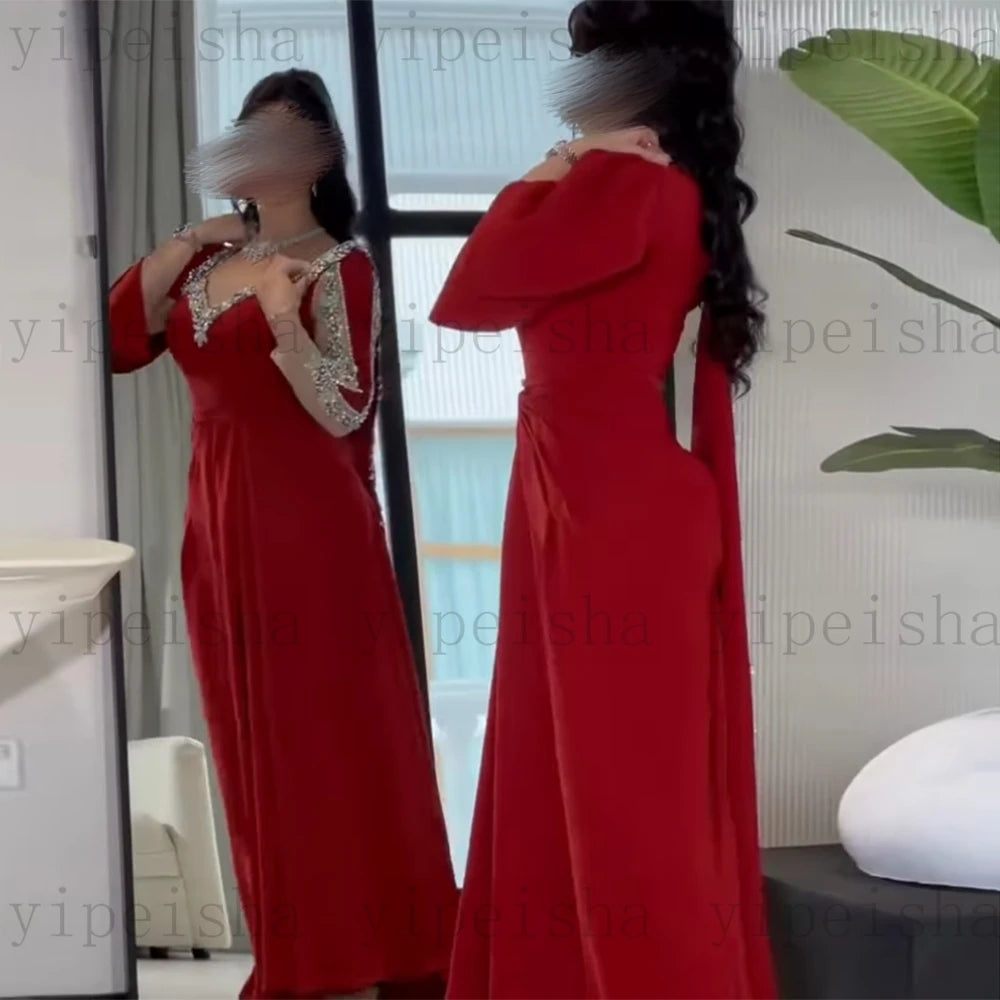 Robe de soirée longue perlée col cœur – CLEVI Paris