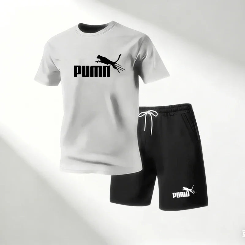 Lot de 2 Ensembles Homme T-Shirt Col Rond + Short Sport Séchage Rapide – CLEVI Paris