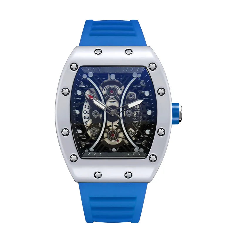 Montre Homme Quartz Tonneau L146 Silicone Aiguilles Lumineuses Fashion Casual – CLEVI Paris
