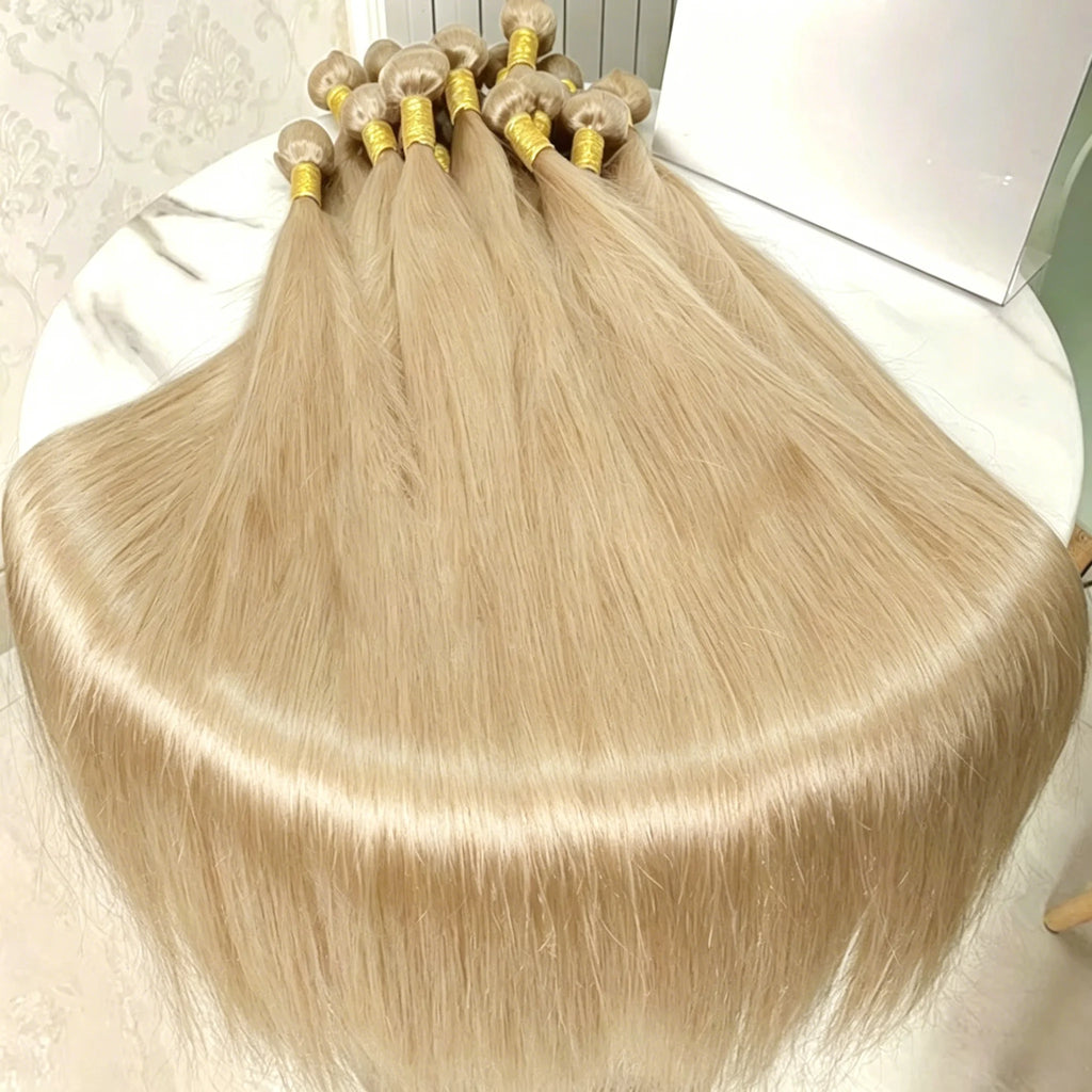 Bundles Cheveux Humains Lisses Blonde 613 Brésiliens Grade 12A – CLEVI Paris