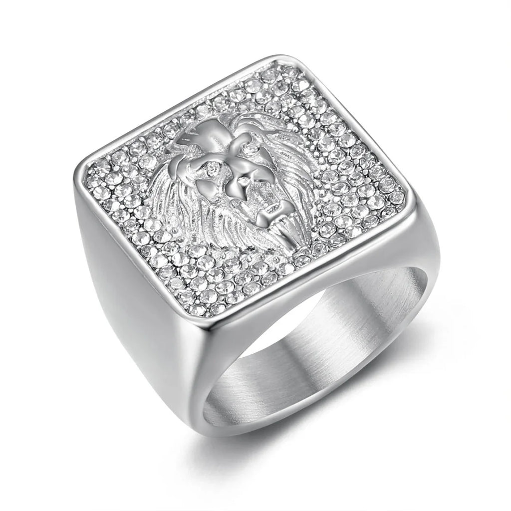 Bague tête de lion en acier inoxydable – CLEVI Paris
