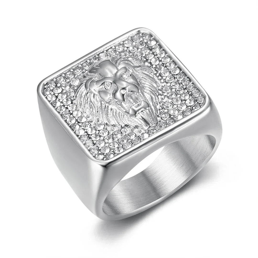 Bague tête de lion en acier inoxydable – CLEVI Paris