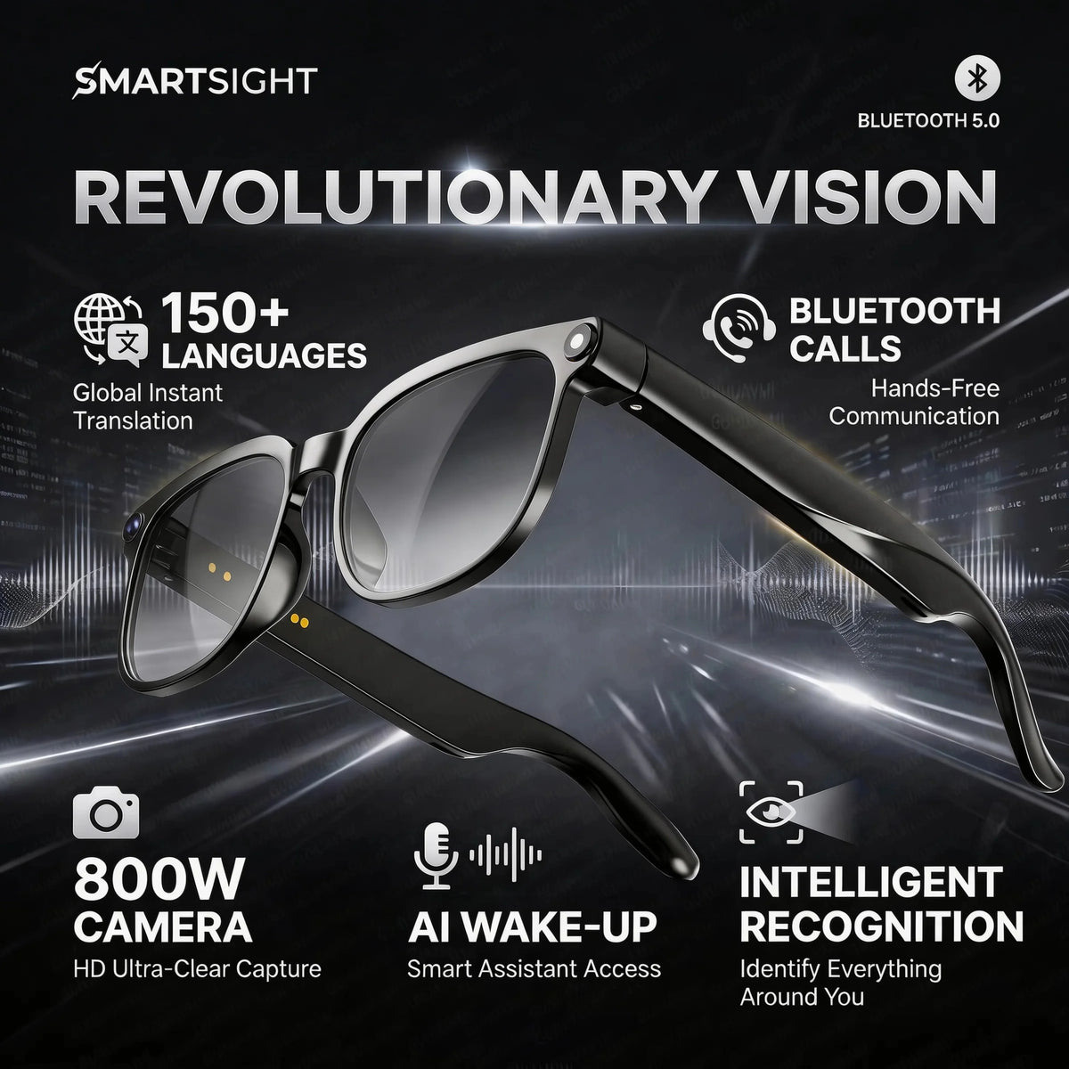 Lunettes connectées M02S caméra 8 MP – CLEVI Paris
