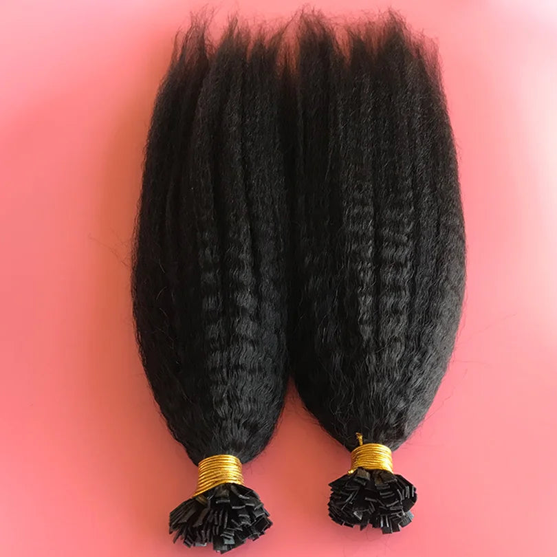 Extensions Flat Tip Kinky Straight Remy Hair 100 Brins – CLEVI Paris