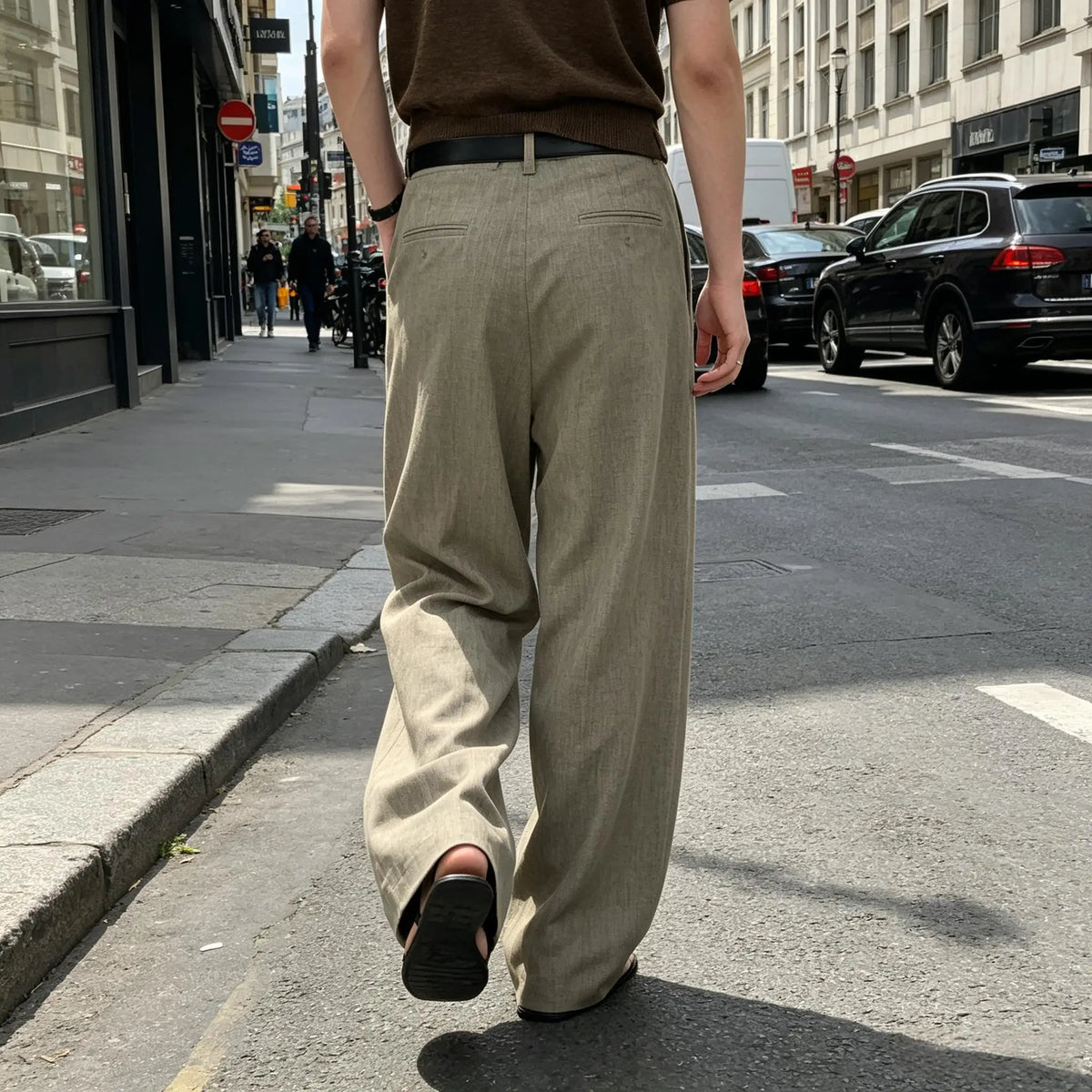 Pantalon large en lin pour homme – CLEVI Paris