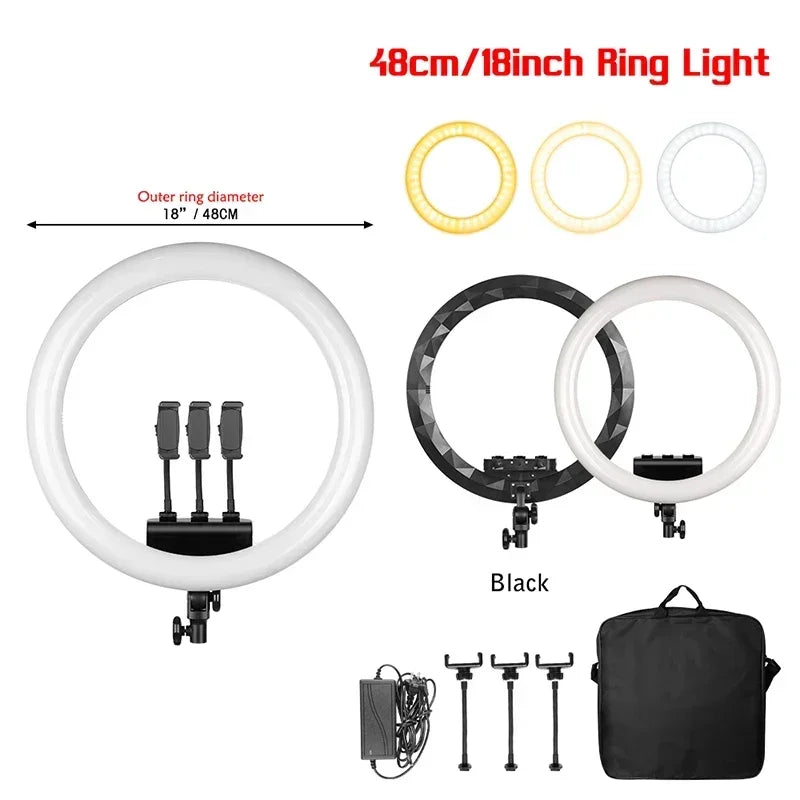 Anneau LED SH 18 pouces et supports au choix – CLEVI Paris