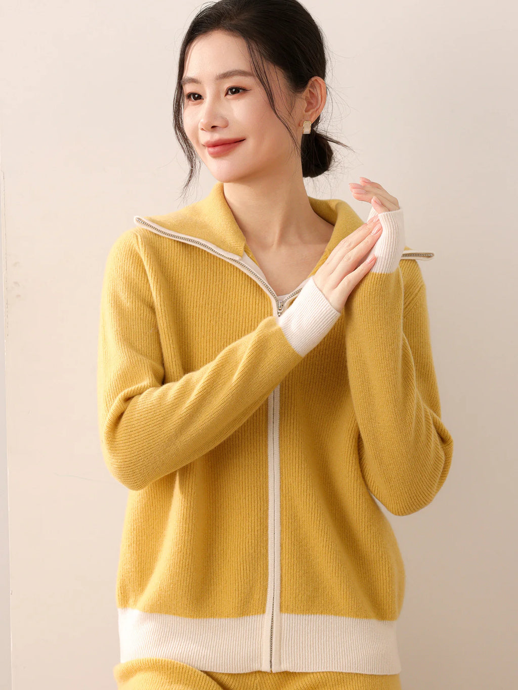 Ensemble femme mérinos cardigan et pantalon – CLEVI Paris