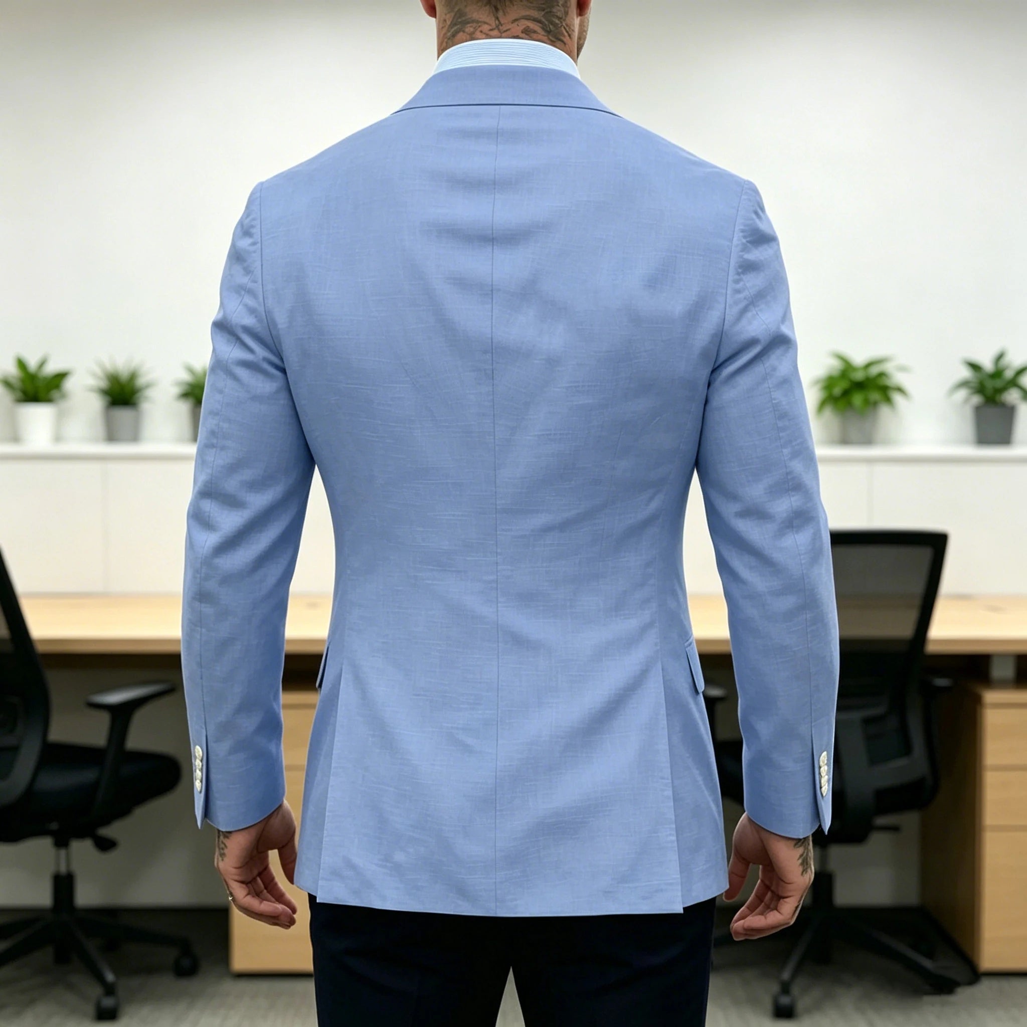 Blazer Homme Double Boutonnage Slim Fit Lin – CLEVI Paris