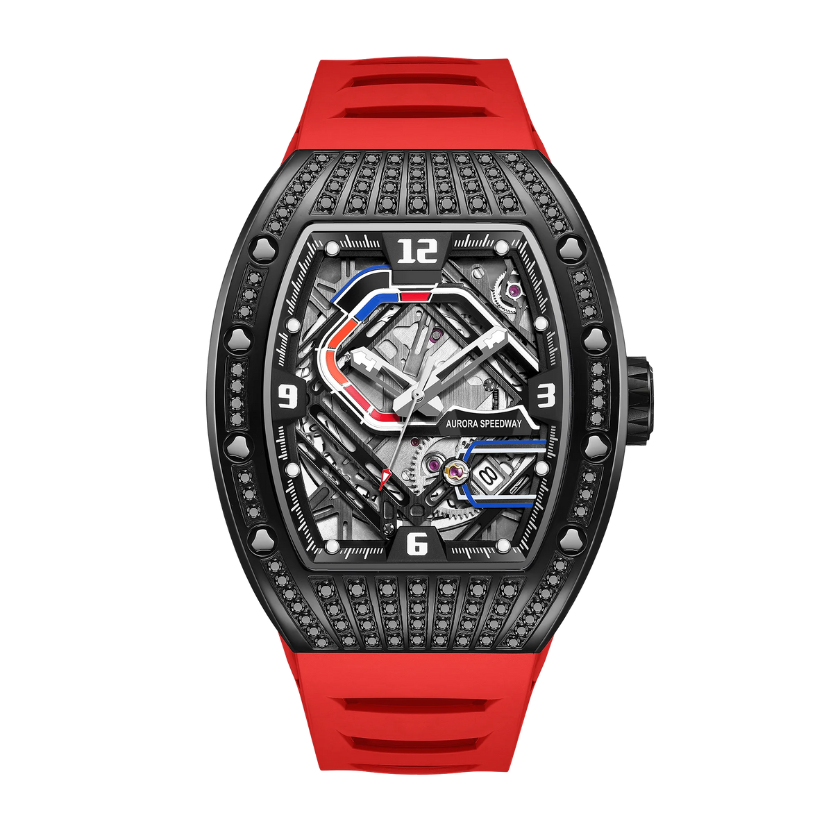 Montre Homme Sport Squelette Automatique HANBORO 9036 – Tonneau Étanche 5 Bars Lumineuse – CLEVI Paris