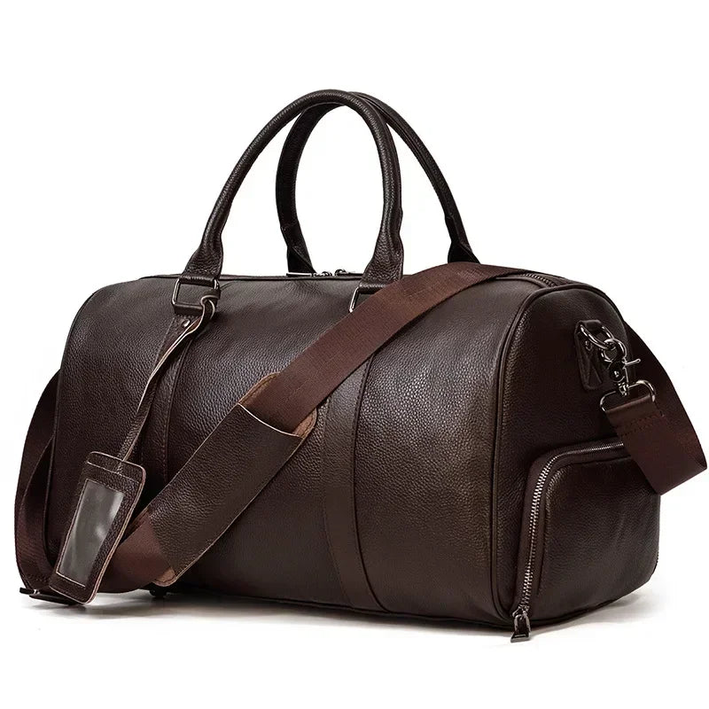 Sac de Voyage Homme Cuir Vache Véritable Compartiment Chaussures – CLEVI Paris