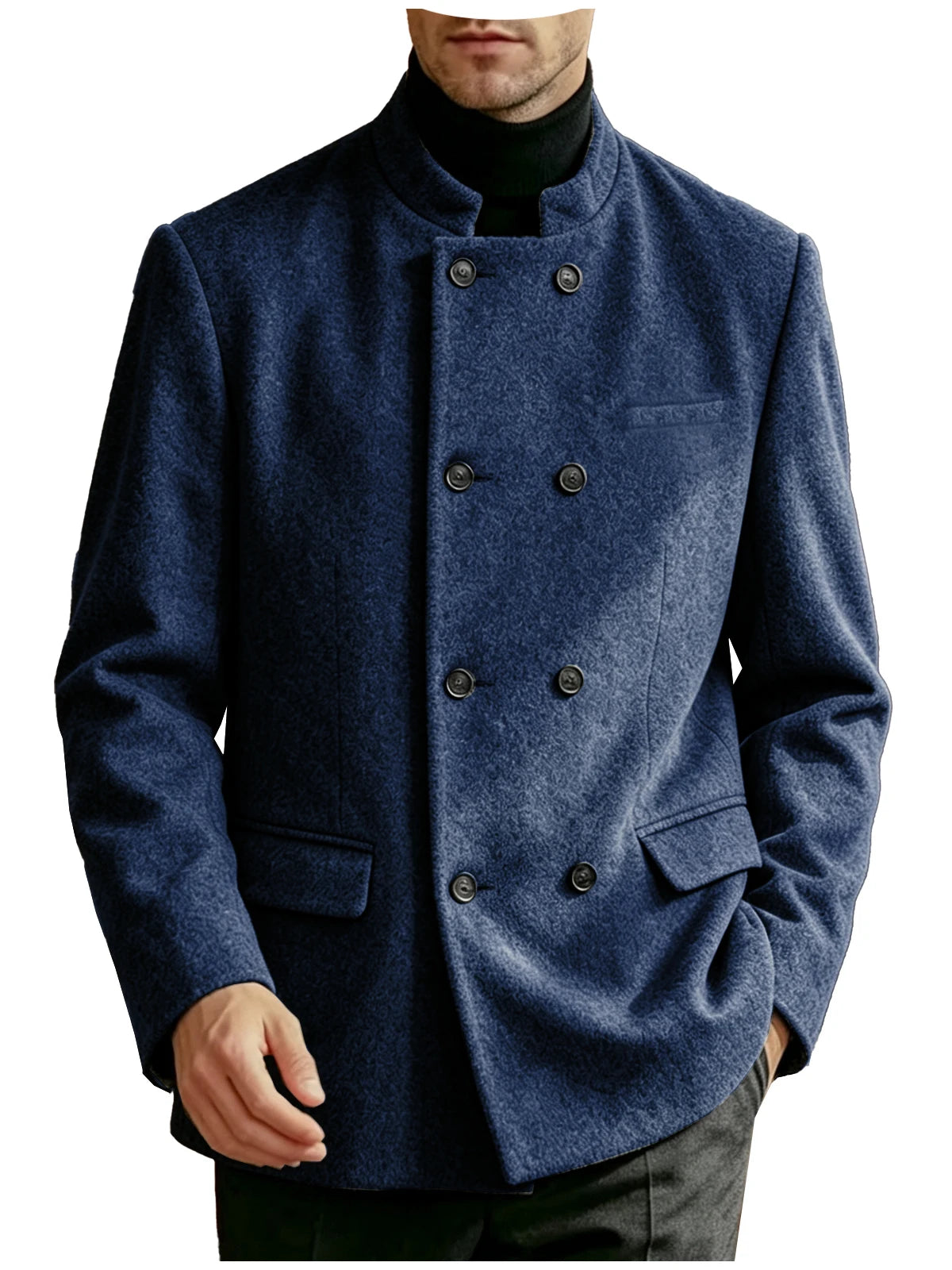 Veste homme à col montant et double boutonnage – CLEVI Paris