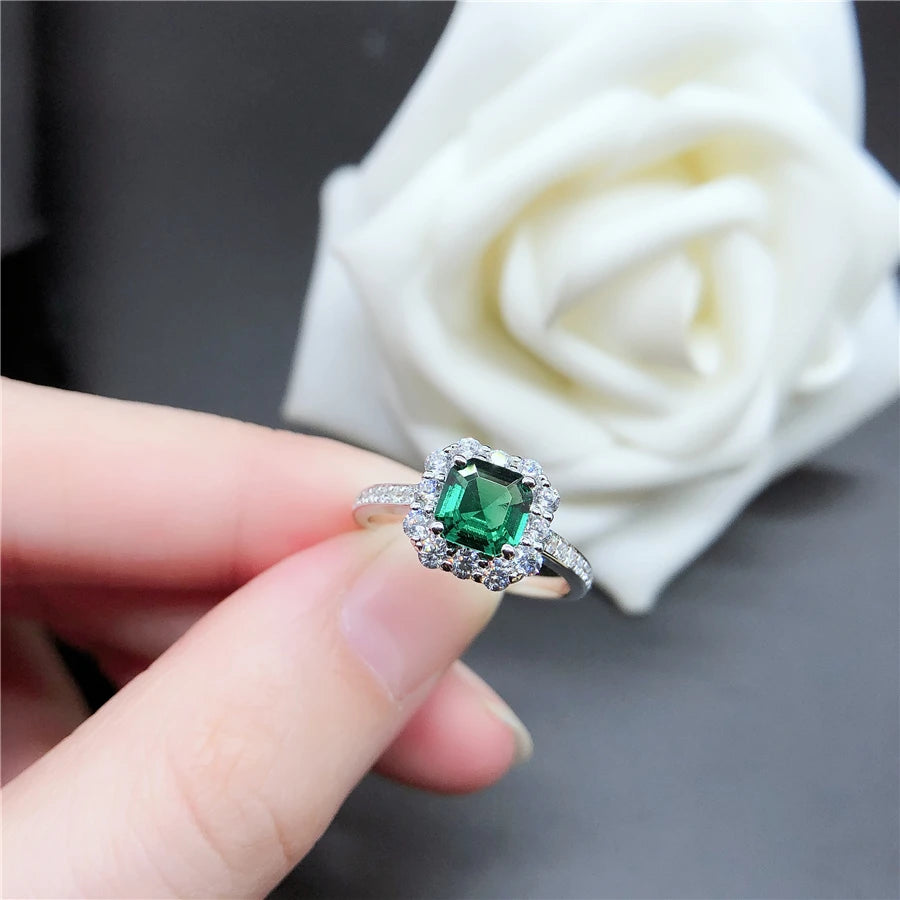 Bague Femme Émeraude Or Blanc 18K – CLEVI Paris