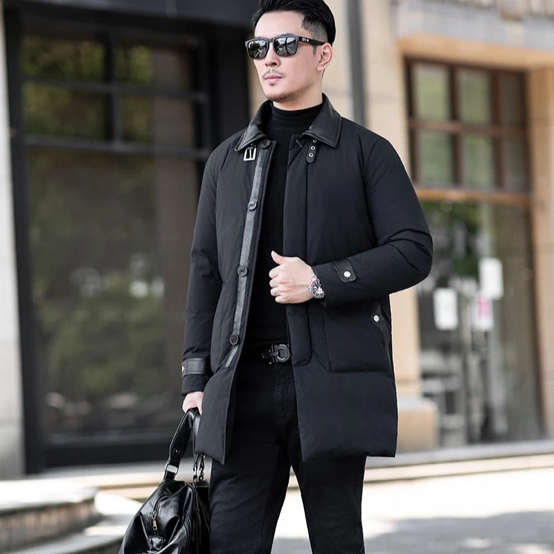 Manteau homme en duvet à finitions contrastées – CLEVI Paris