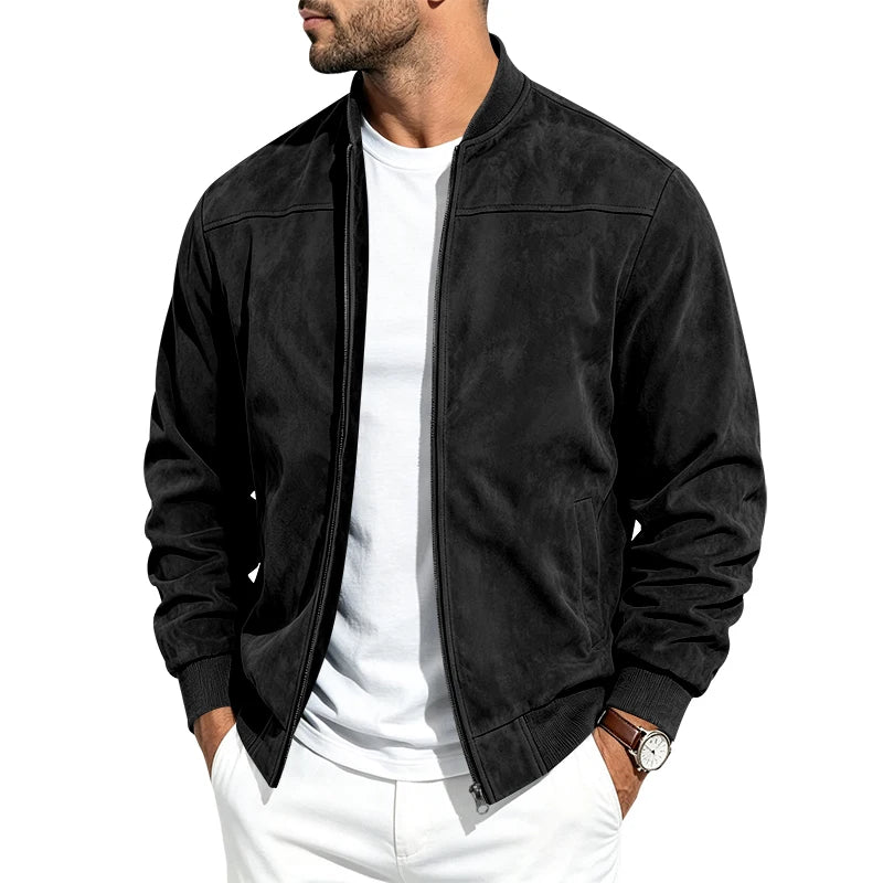 Blouson aviateur homme zippé à col rond – CLEVI Paris