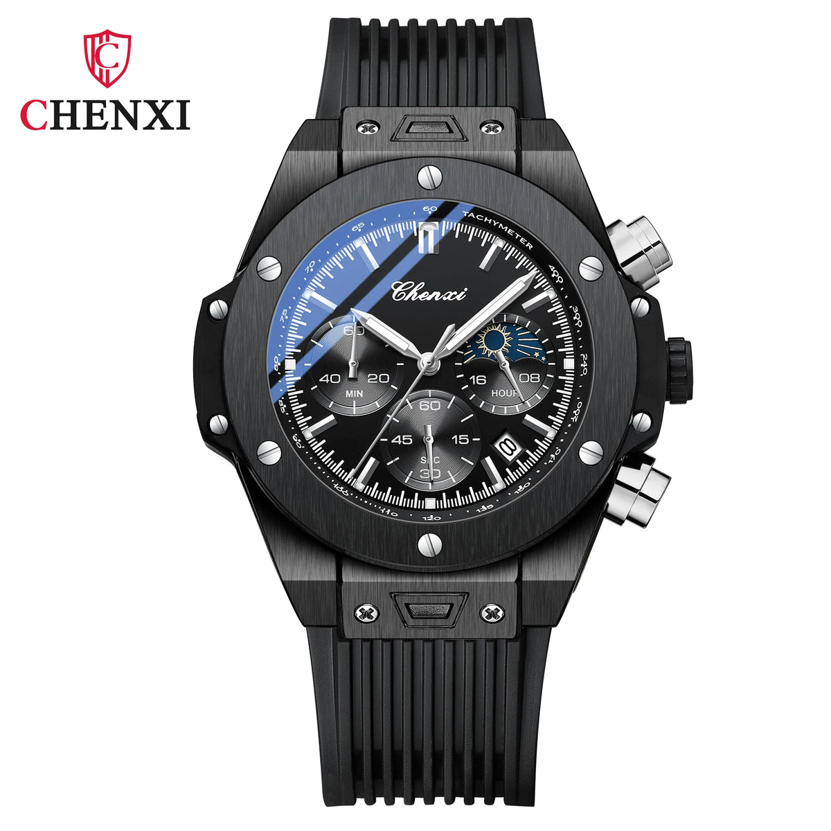 Montre Sport Quartz Chronographe CHENXI Homme Phase Lune – CLEVI Paris
