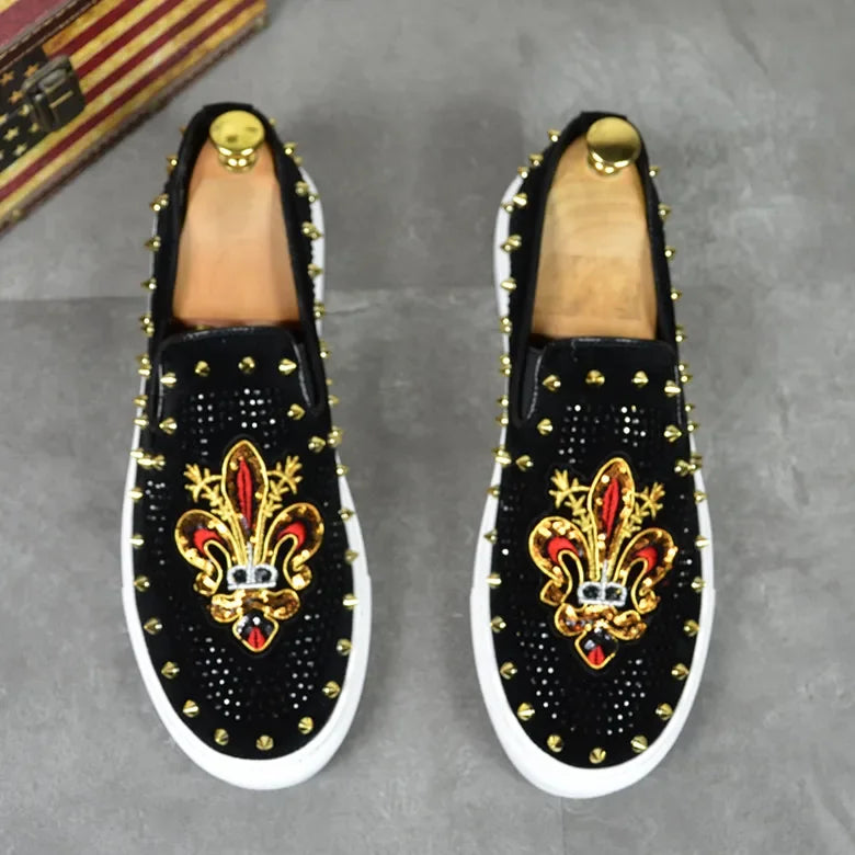 Sneakers Homme Broderies & Strass Casual – CLEVI Paris