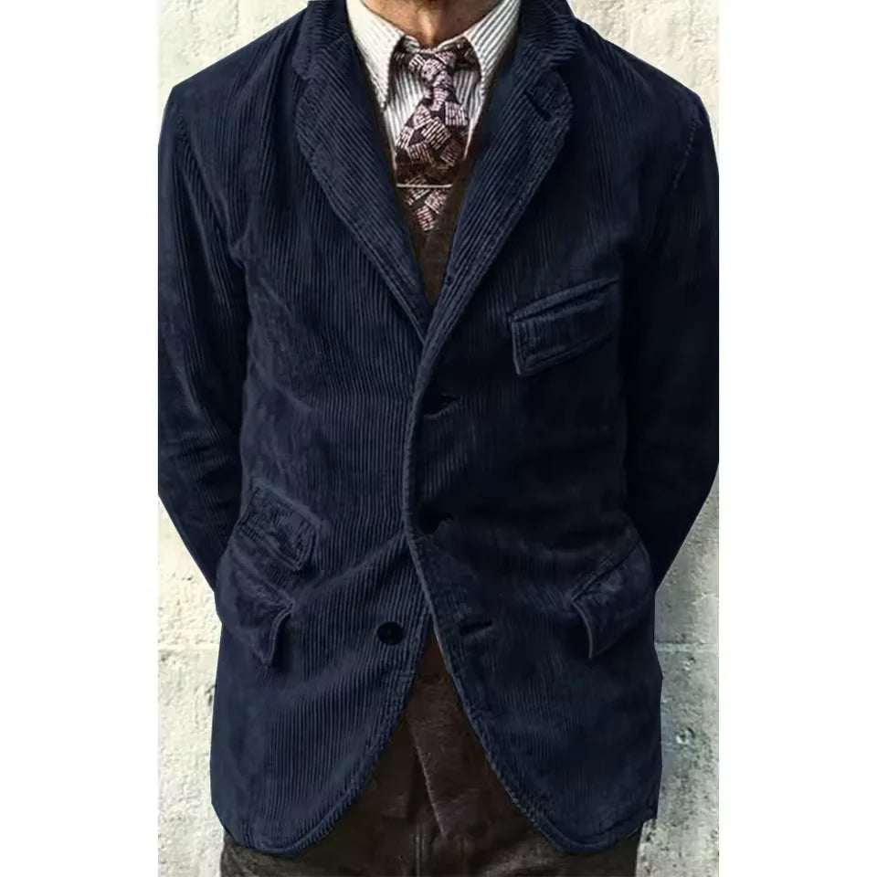 Blazer homme velours côtelé à 3 boutons – CLEVI Paris