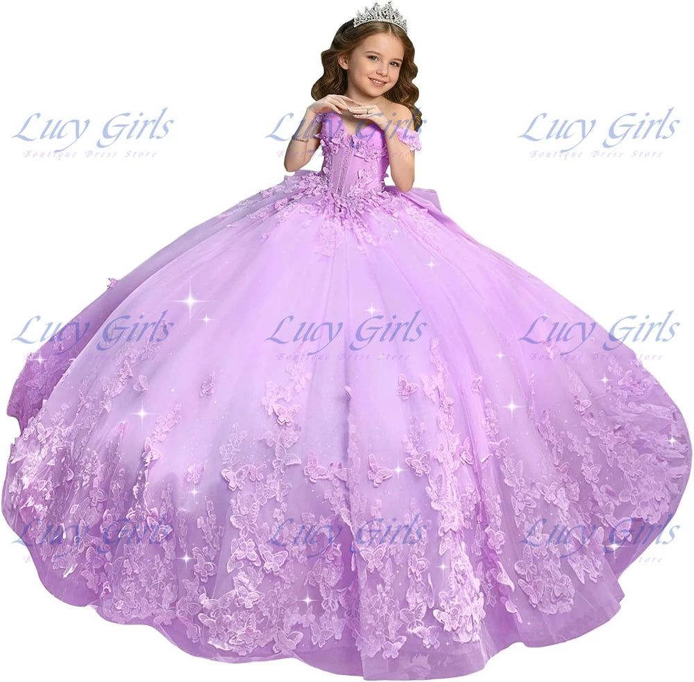 Robe cérémonie fille en tulle et dentelle – CLEVI Paris