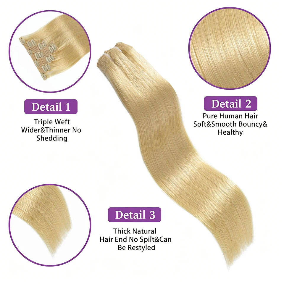 Extensions Clip-In Cheveux Humains Raides – CLEVI Paris