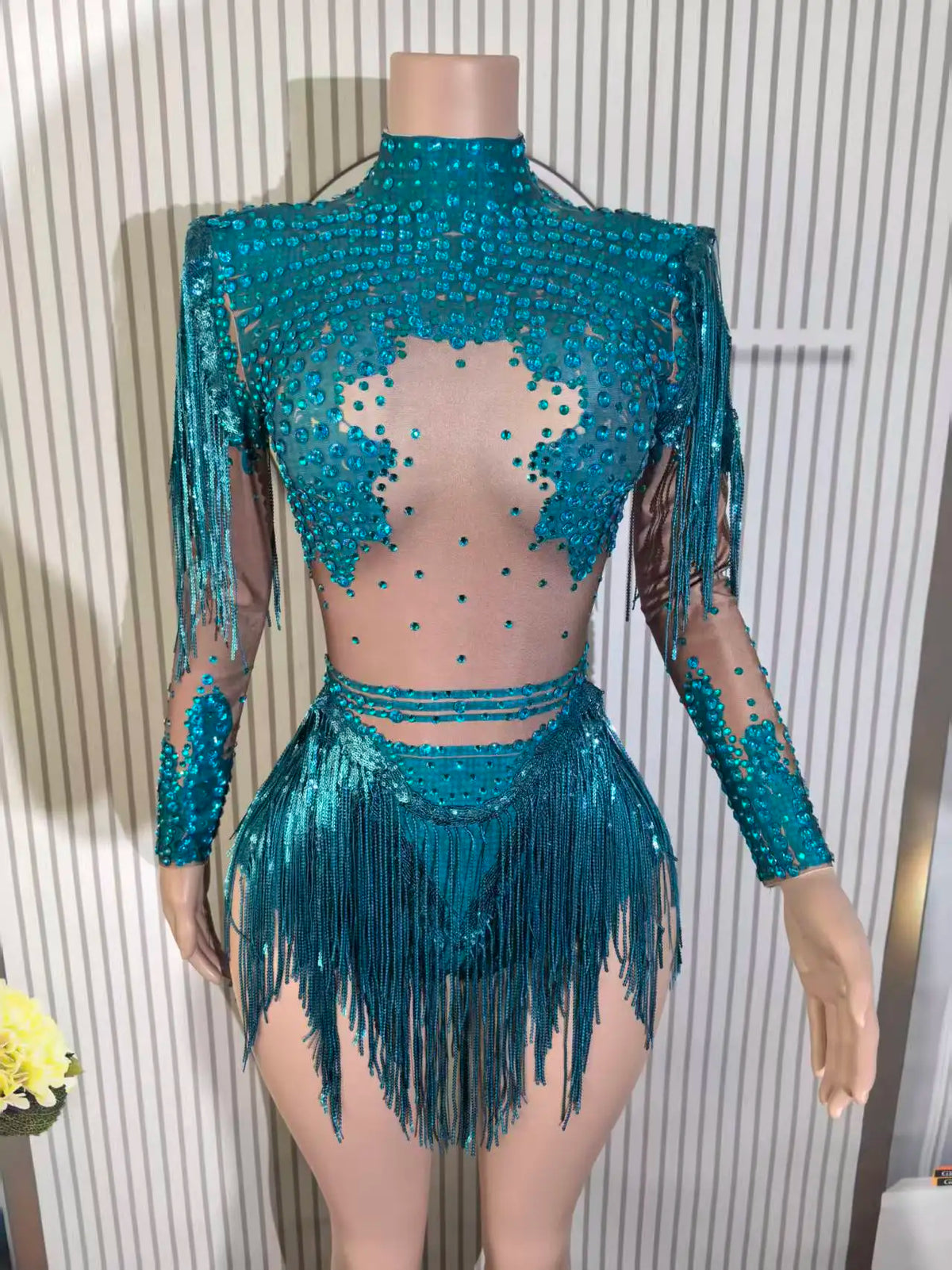 Body Sequins Franges Élastique Danse Scène Nightclub – CLEVI Paris